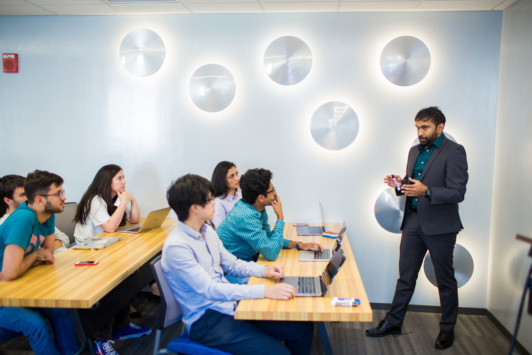 professor teaching students